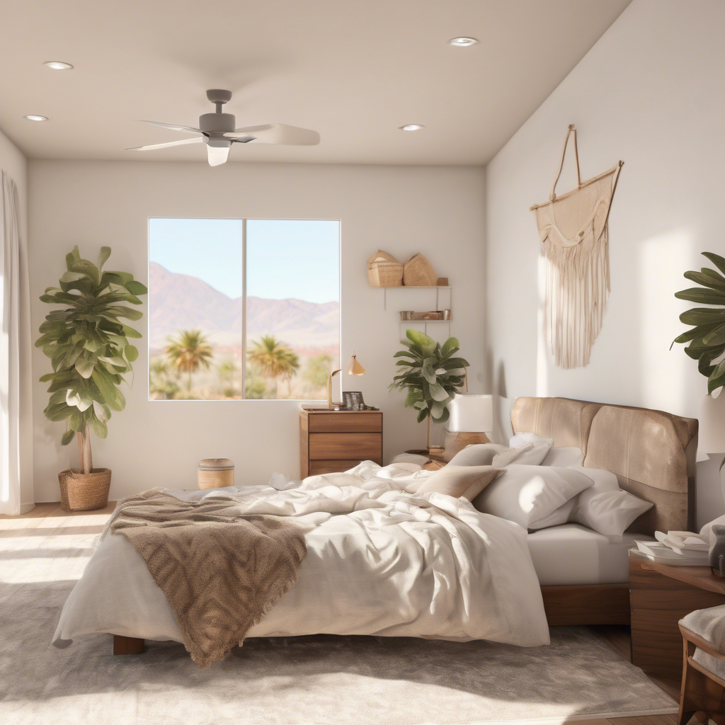 A guest enjoying a clean and comfortable bedroom in a coachella home - airbnb complaints by Poppy House Cleaning